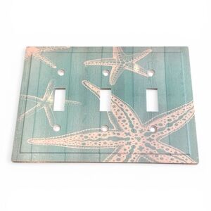 Turquoise Starfish Light Switch & Plug Plates